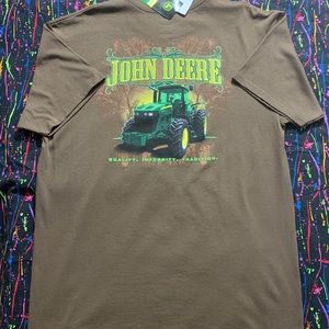 John Deere Brown Graphic Tee Size XL 100% Cotton